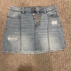 womens pacsun denim jean mini skirt light wash distressed size 23